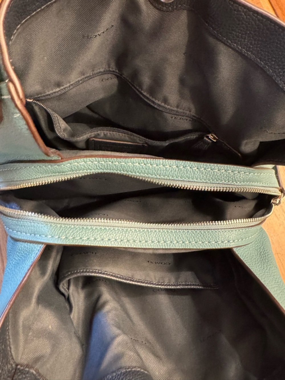 Coach Edie 31 Pebbled Leather Hobo Bag in Aqua - Picture 2 of 6